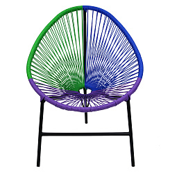 Набор мебели Акапулько  (2 кресла+стол Ø41см, каркас черный, сиденье син.,фиолет.,зелен.) 