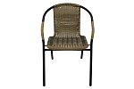 Набор мебели Марсель делюкс  (2 кресла+диван+стол 90х50см, каркас черн, ротанг желто-черный) 