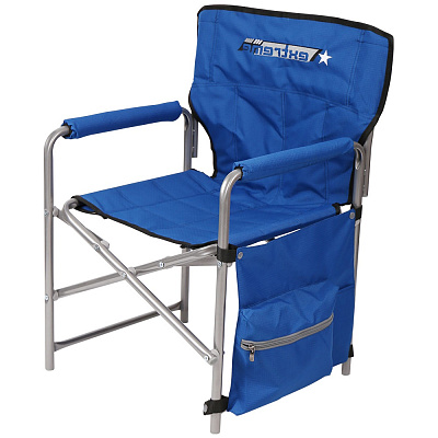 Кресло складное с карманами КС1/С (2 шт в упаковке (каркас серый, ткань синяя)) 