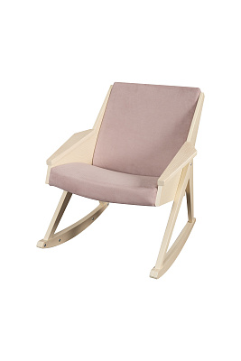 Кресло -качалка АМБЕР Д 1 уп. (каркас дуб, сиденье Verona Rose розовое). 