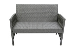 Набор мебели Лондон  1 уп. (стол+2кресла+диван ротанг серый, подушки серые) 