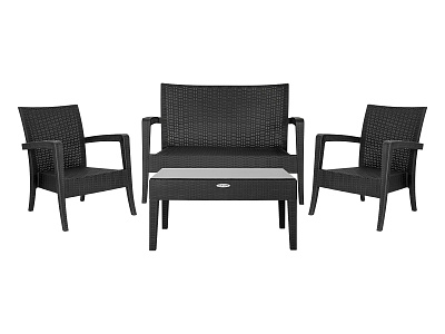 Набор мебели Ola Dom Делюкс  (2 кресло-диван+стол 92x53см+диван) (антрацит) 