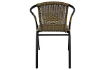 Набор мебели Марсель  (4 кресла+стол Ø100см, каркас черн, ротанг желто-черный) 