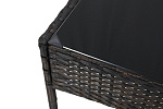 Набор мебели Доминика  1 уп. (стол+2кресла+диван ротанг темно-коричневый, подушки серая) 