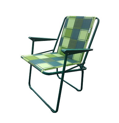 Кресло складное Фольварк жесткое (5 шт в упаковке (каркас зеленый, ткань зеленая клетка)) 