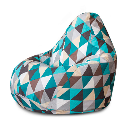 Кресло -мешок XL жаккард, разноцветный (изумруд)