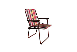 Кресло складное Фольварк мягкое (5 шт в упаковке (каркас бордовый, ткань разноцв.полоска)) арт.с565/