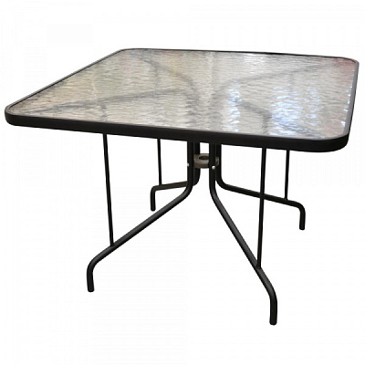 Стол к набору Сан-Ремо 2 арт.ZRTA3433 100х100см (каркас черный, столешница прозрачная)
