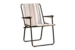 Кресло складное Фольварк жесткое (5 шт в упаковке (каркас коричневый, ткань полоска)) 