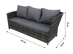 Набор мебели Аруба модульный 2 уп. (стол 1 уп; пуф+два дивана+подуш.сер 1 уп) 