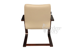 Кресло  Мичиган-2А, без подлок Эко кожа 2 уп (каркас вишня 1 уп., сиденье тем-беж 1 уп.) 