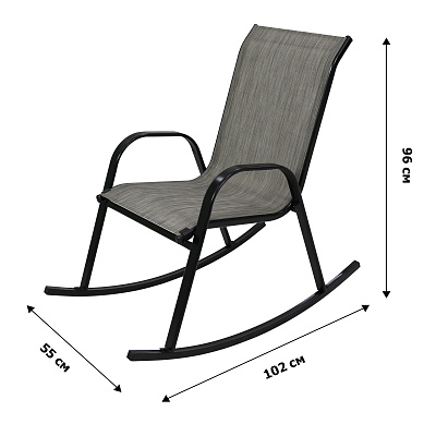 Кресло -качалка Сан-Ремо Китай (каркас черный,сиденье орегон) (3 уп. каркас+ноги+метизы) 