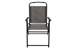 Набор мебели Ялта складной со спинкой 1 уп. (4 кресла+стол+зонт)(каркас черн, ткань бежевая) 