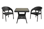 Набор мебели Ola Dom  (2стула+стол 76x76см) (антрацит) 
