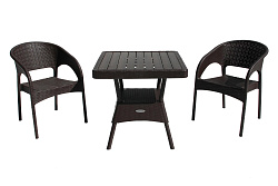 Набор мебели Ola Dom  (2стула+стол 76x76см) (коричневый) 